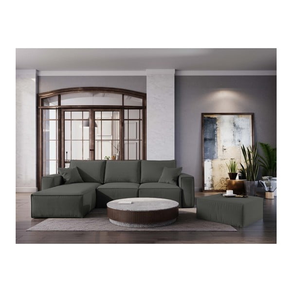 Puf Cosmopolitan Design Miami, 65 x 65 cm, gri închis-image-3