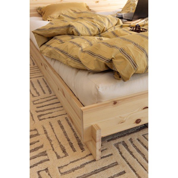 Pat matrimonial în culoare naturală deschisă din lemn de pin cu somieră 180x200 cm Latch – Karup-image-4