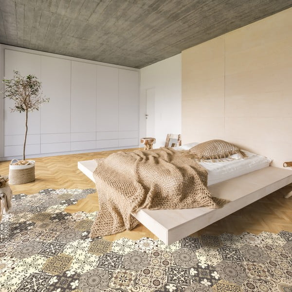 Set 10 autocolante de podea Ambiance Hexagons Luiza, 40 x 90 cm-image-1