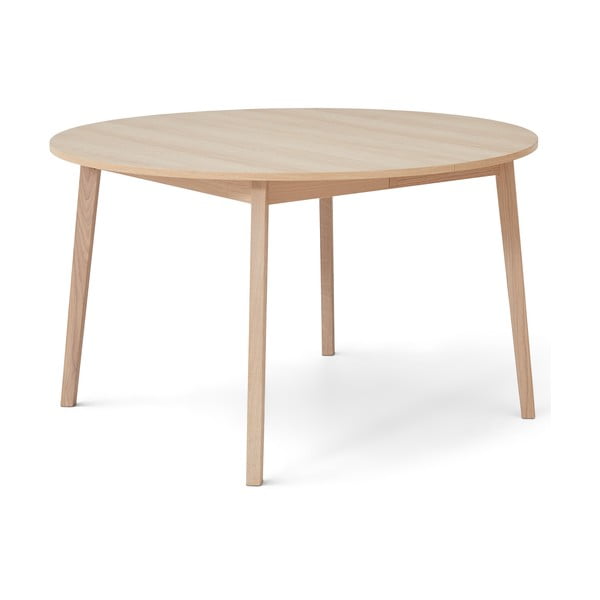 Masă de dining rotundă extensibilă cu aspect de lemn de stejar cu blat suplimentar ø 130 cm Single – Hammel Furniture-image-2
