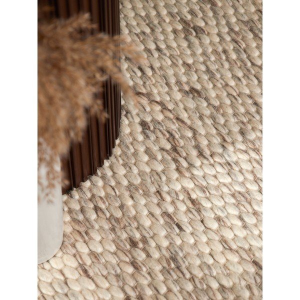 Covor bej/în culoare naturală țesut manual rotund din lână ø 160 cm Lyon Beans – Elle Decoration-image-3