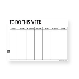 Planificator săptămânal Design Letters Weekly, alb