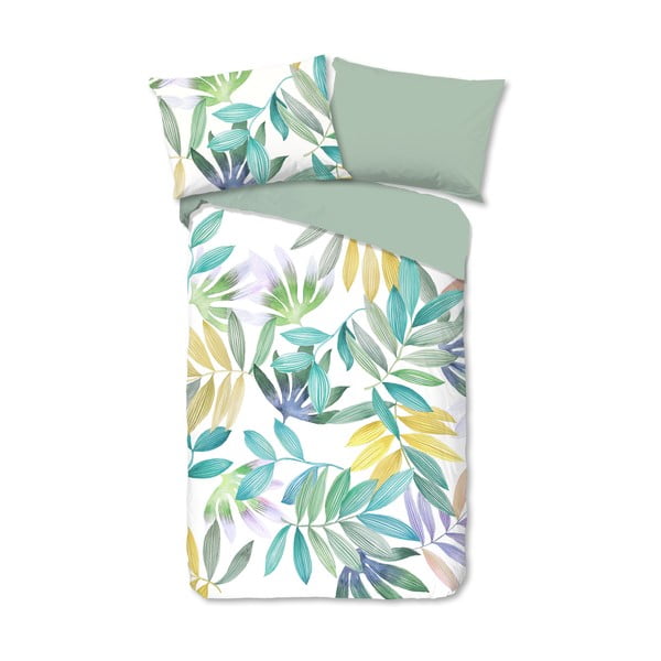 Lenjerie de pat verde din bumbac pentru pat de o persoană 140x200 cm Marcus – Good Morning