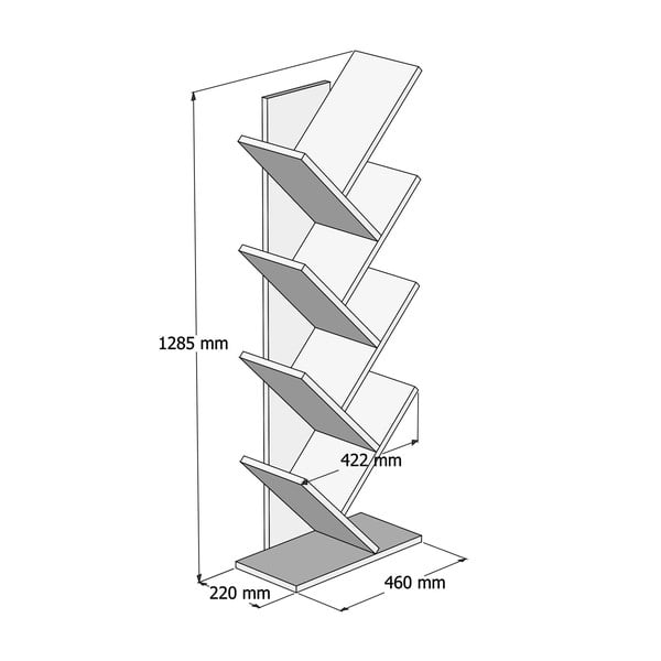 Etajeră albă 46x128,5 cm Hitit – Kalune Design-image-3