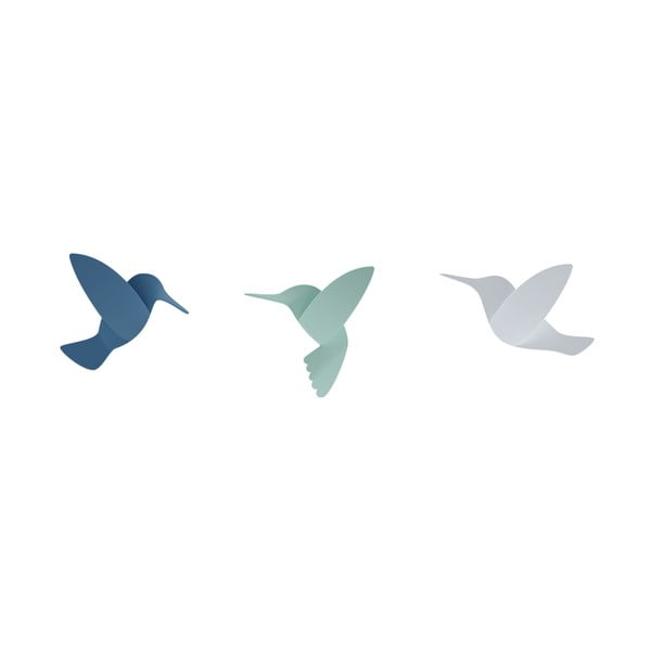 Set 3 autocolante 3D de perete Umbra Hummingbird, albastru