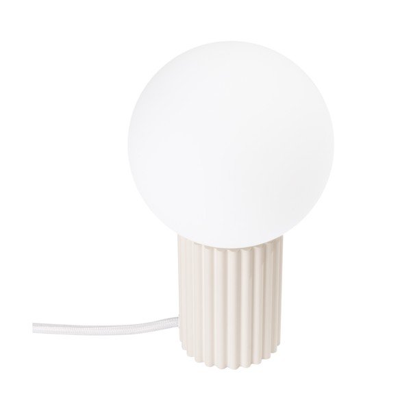 Veioză crem cu abajur din sticlă (înălțime 19 cm) Orbital – Sollux