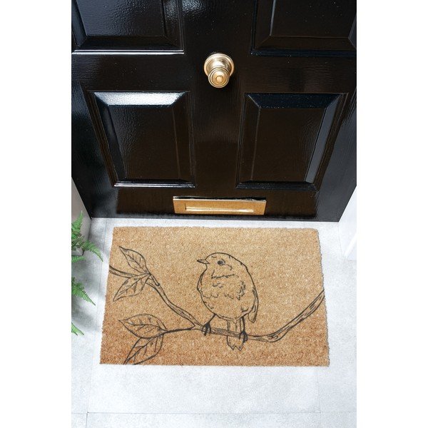 Covoraș de intrare din fibre de nucă de cocos 40x60 cm Pencil Robin – Artsy Doormats-image-4