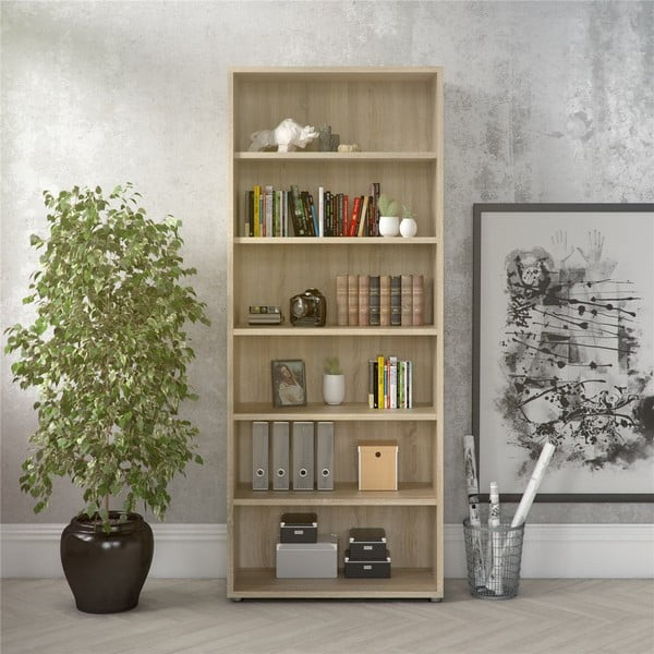 Bibliotecă modulară cu  aspect de lemn de stejar 89x222 cm Prima – Tvilum-image-1