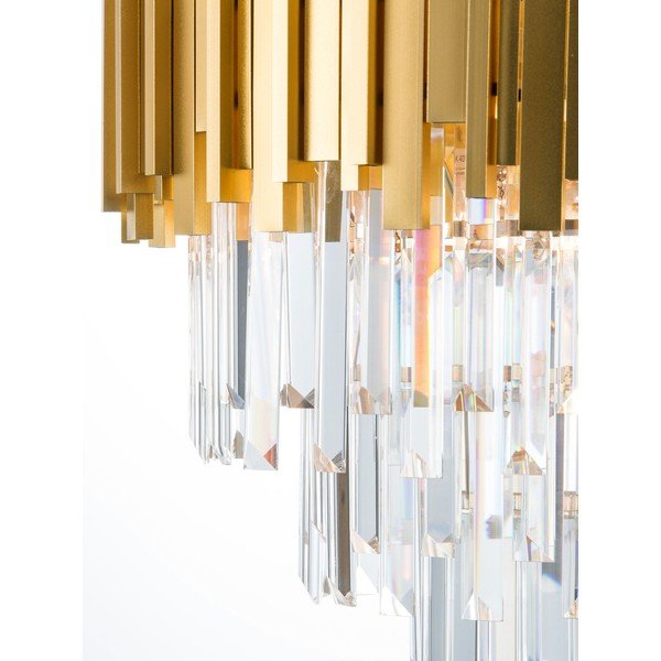 Lustră aurie din metal cu abajur din cristal ø 40 cm Grane – Nova Luce-image-3