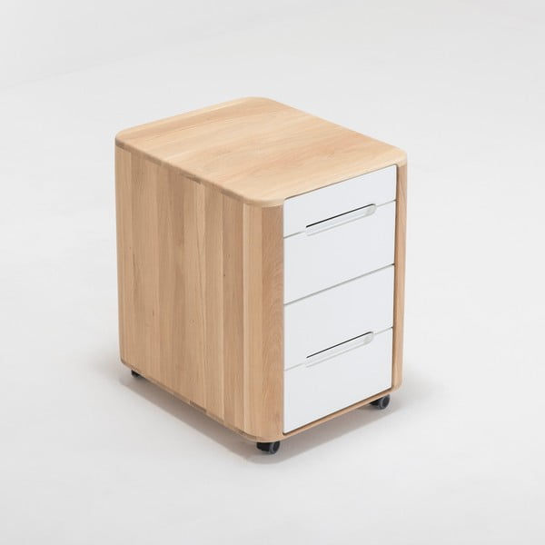 Dulap cu structură din lemn masiv de stejar şi sertare Gazzda Ena-image-1