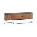 Comodă TV în culoare naturală din lemn de mango 160x55x40 cm Curve – MOME