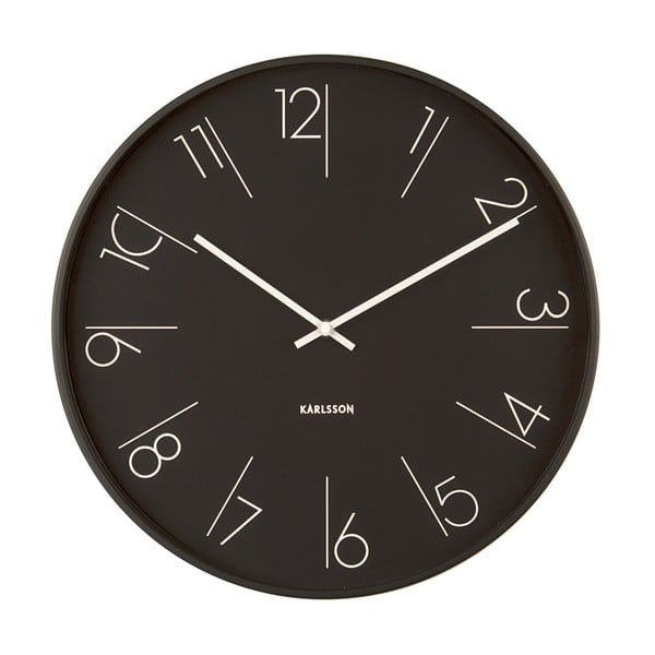 Ceas de perete Present Time Elegant, negru