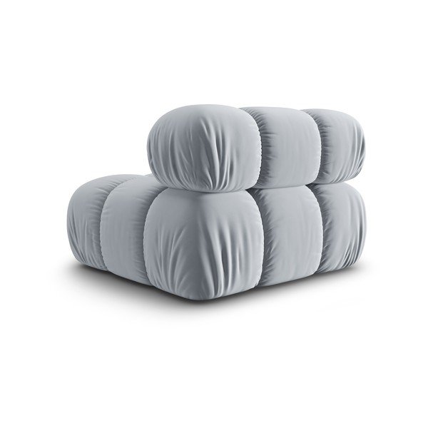 Modul pentru canapea albastru deschis cu tapițerie din catifea (de mijloc) Bellis – Micadoni Home-image-4