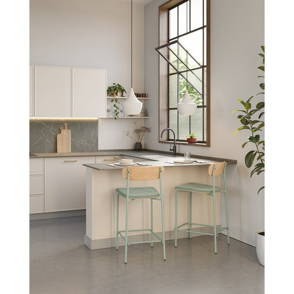 Scaune de bar albastre/în culoare naturală 2 buc. (înălțime șezut 66 cm) Adriana – Marckeric-image-1