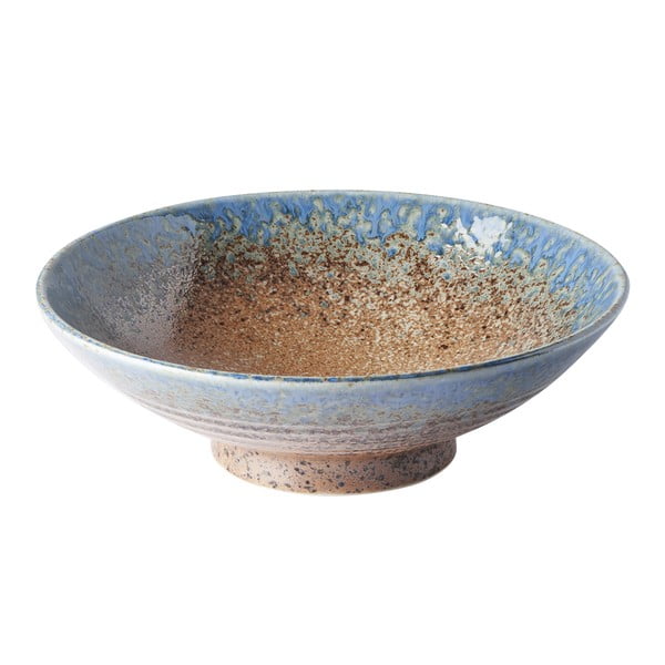 Bol din ceramică pentru supă ramen MIJ Earth & Sky, ø 25 cm, bej - albastru