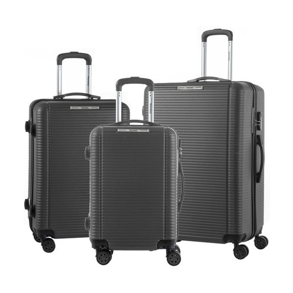 Set 3 valize cu roți Murano Vivienne, negru