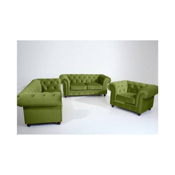 Canapea Max Winzer Orleans Velvet, 216 cm, verde-image-1