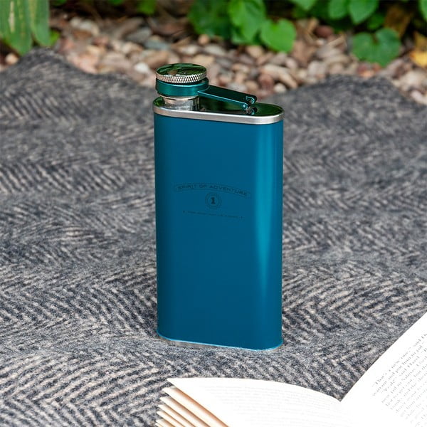 Sticlă de buzunar albastru-verde din oțel inoxidabil 250 ml Spirit of Adventure – Rex London-image-1