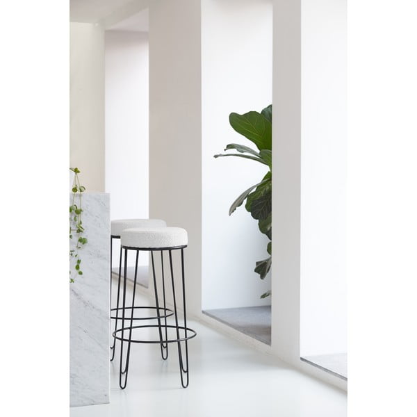 Scaun de bar alb tapițat (înălțime șezut 73 cm) Alice – Light & Living-image-1