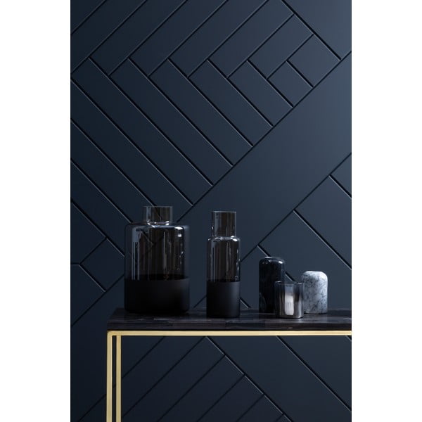 Vază din sticlă cu detalii negre Premier Housewares Cova, înălțime 30 cm-image-2