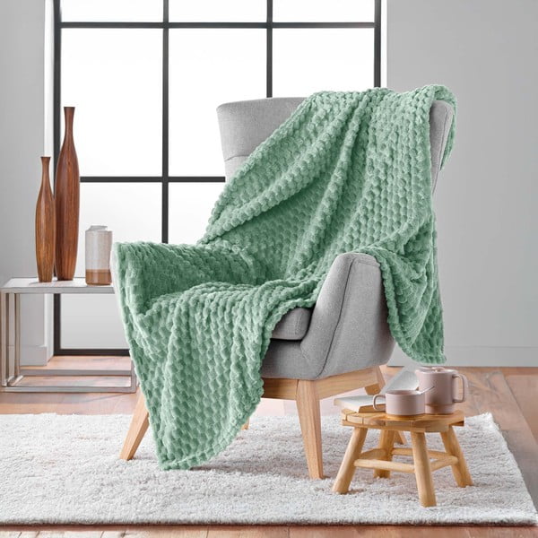 Pătură verde-deschis din microflanel 125x150 cm Mini Frosty – douceur d'intérieur-image-2