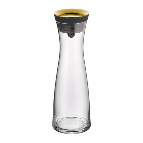Carafă din sticlă pentru apă cu capac de culoare aurie WMF Basic, 1 l