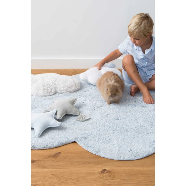 Covor pentru copii albastru deschis lavabil/țesut manual din bumbac 70x100 cm Mini Dream – Lorena Canals-image-3