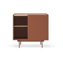 Comodă cărămiziu-natural joasă cu aspect de lemn de stejar 90x78 cm Otto – Teulat