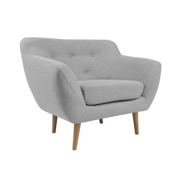 Fotoliu cu picioare de culoare deschisă Mazzini Sofas Sicile, gri deschis-image-3