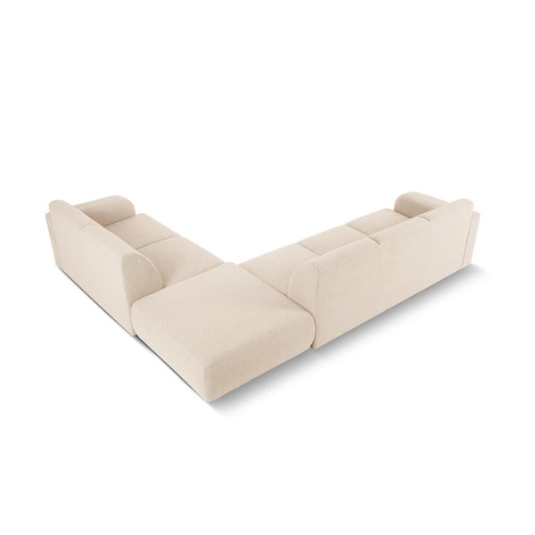 Colțar bej cu tapițerie din stofă bouclé (colț dreapta) Molino – Micadoni Home-image-3