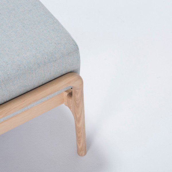 Taburet cu construcție din lemn de stejar Gazzda Fawn, albastru - gri-image-3