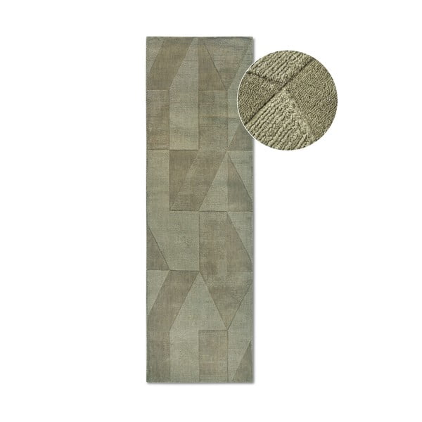 Covor tip traversă verde țesut manual din lână 80x250 cm Ursule – Villeroy&Boch