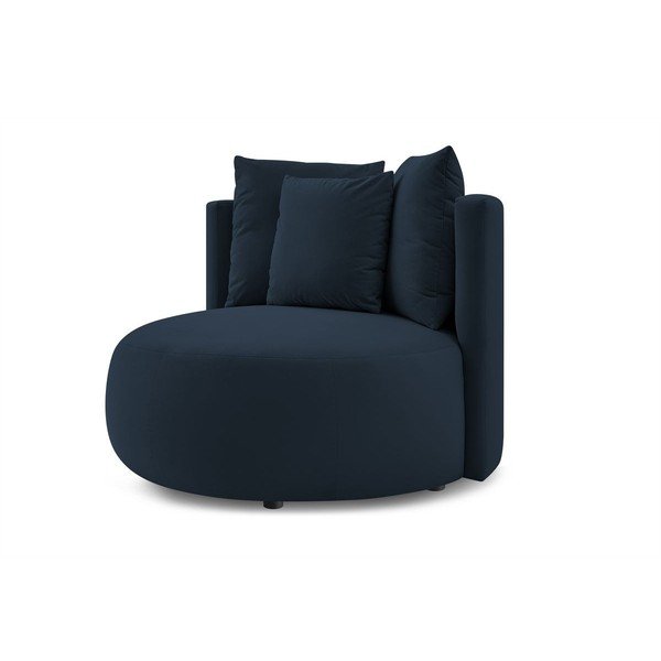 Fotoliu albastru închis cu tapițerie din catifea Cesar – Bobochic Paris