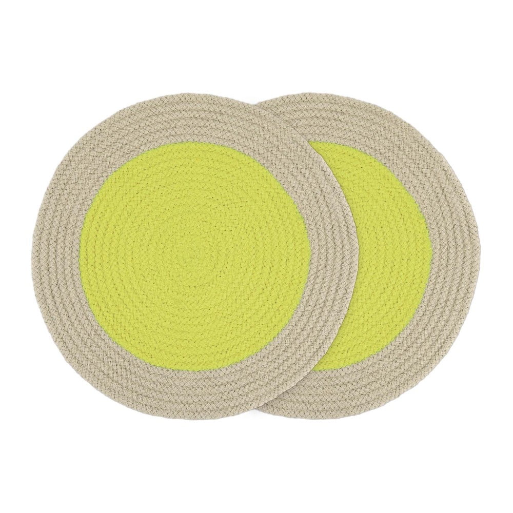 Suporturi pentru farfurii 2 din material textil ø 38 cm 2 buc. Lime - Remember