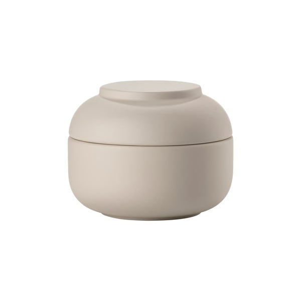 Organizator de baie bej, pentru dischete demachiante, din gresie ceramică Sensu – Zone