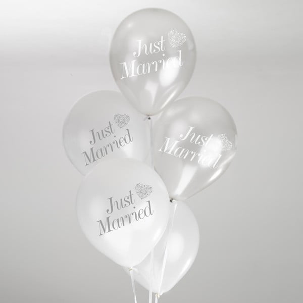 Set 8 baloane Neviti Vintage Romance, alb argintiu