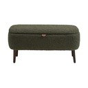 Bancă verde cu tapițerie din țesătură bouclé Harlow – House Nordic