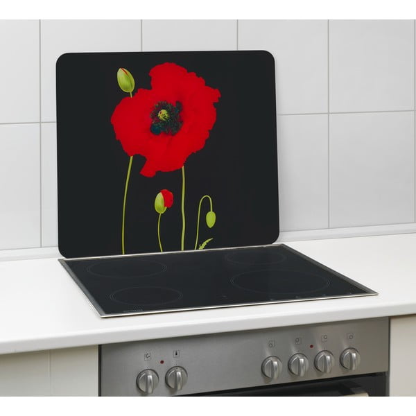 Protecție din sticlă temperată pentru peretele de lângă aragaz 50x56 cm Poppy – Maximex-image-1