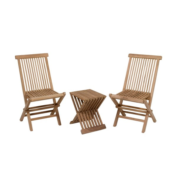 Set 2 scaune și masă din lemn de tec Santiago Pons Taar