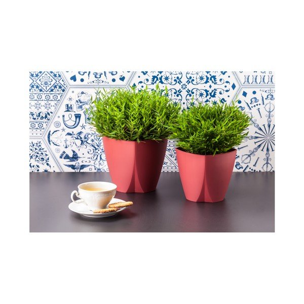 Ghiveci Plastia Camay Vanilla, ø 16 cm, roșu-image-1