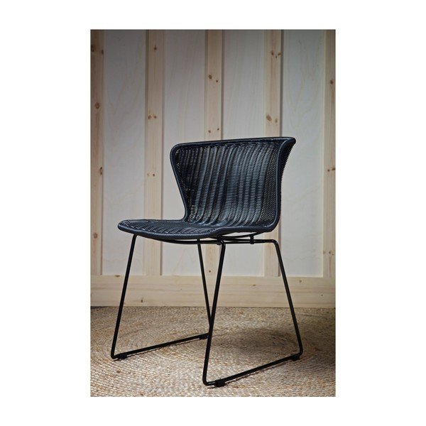 Scaune de grădină negre 2 buc. din ratan artificial Wings – WOOOD-image-4