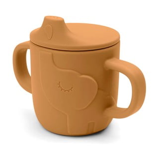 Cană galbenă cu cioc din silicon pentru copii 0,12 l Elphee - Done by Deer