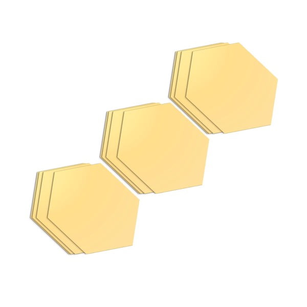 Autocolante de perete 12 buc. 17x20 cm Hexagons Gold – Ambiance-image-2