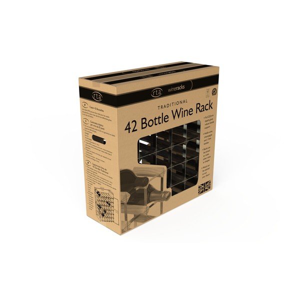 Raft pentru vin  maro din lemn   de frasin  pentru  42 sticle - RTA-image-3