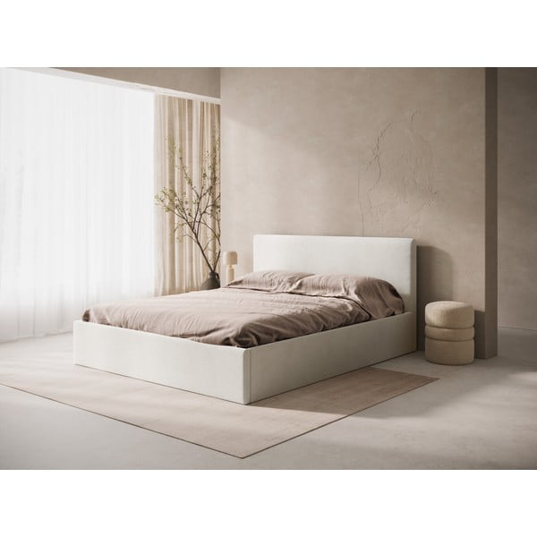 Tăblie de pat crem tapițată 190,5x100 cm Remo – Micadoni -image-1