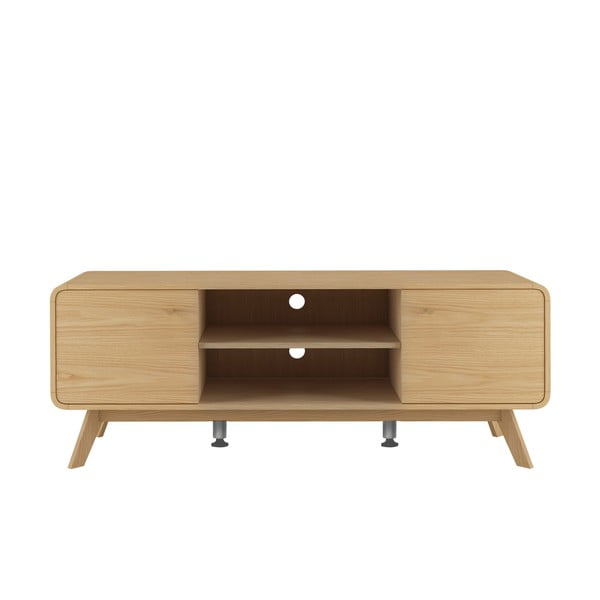 Masă TV în culoare naturală cu aspect de lemn de stejar 140x53 cm Cassie - Støraa