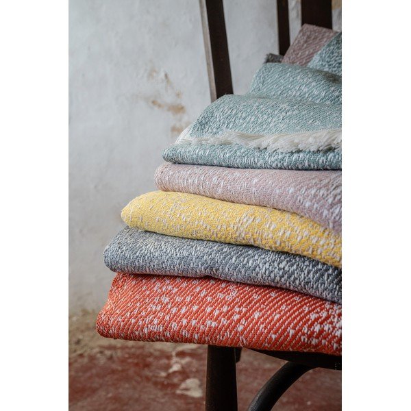 Pled din amestec de bumbac Euromant Dotty Diamond, 140 x 180 cm, roz-image-1