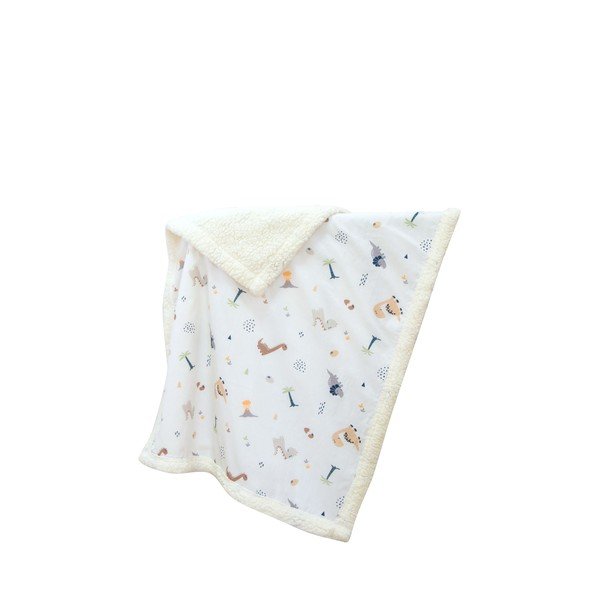 Pătură pentru copii albă din bumbac ranforcé 75x100 cm Dinozor – Mijolnir