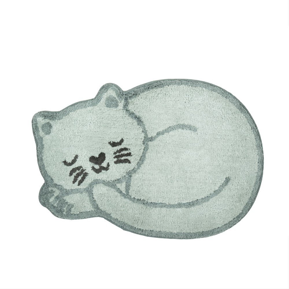 Covor pentru copii albastru deschis din bumbac 43x60 cm Sleeping Cat – Sass &amp; Belle