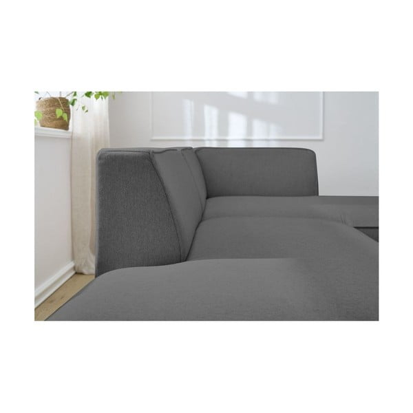 Colțar modular gri închis (cu colț pe partea dreaptă/în formă de ”L”) Megeve – Bobochic Paris-image-4